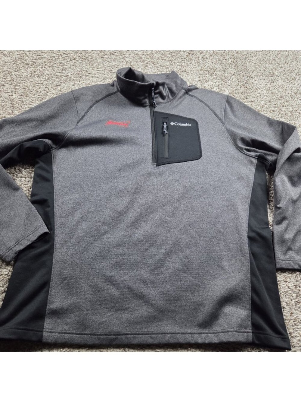 Columbia Jackson Creek Half Zip Fleece Pullover Men’s XL Gray Budweiser Logo